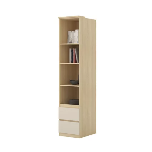 Terra két fiókos polcos szekrény (24LBON93) - lindberg tölgy/sandy beige