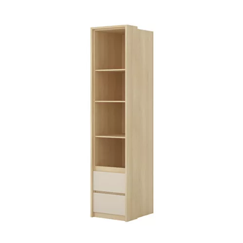 Terra két fiókos polcos szekrény (24LBON93) - lindberg tölgy/sandy beige