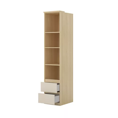 Terra két fiókos polcos szekrény (24LBON93) - lindberg tölgy/sandy beige