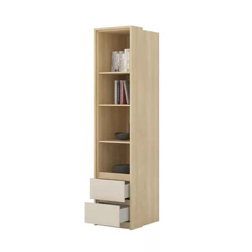 Terra két fiókos polcos szekrény (24LBON93) - lindberg tölgy/sandy beige