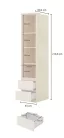 Terra két fiókos polcos szekrény (24LBON93) - lindberg tölgy/sandy beige
