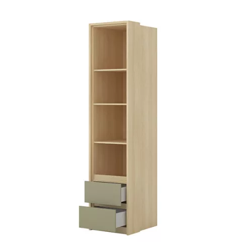 Terra két fiókos polcos szekrény (24LEON93) - lindberg tölgy/eucalyptus