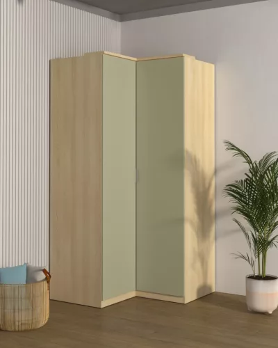Terra sarok gardróbszekrény (24LEON16) - lindberg tölgy/eucalyptus