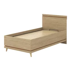  Scandi ágykeret ágyráccsal (24D5OH54) téglavörös/tölgy