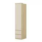 Terra egy ajtós két fiókos szekrény (24LBON95) - lindberg tölgy/sandy beige