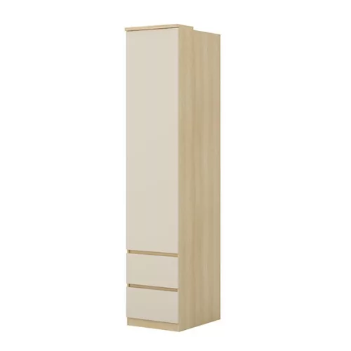 Terra egy ajtós két fiókos szekrény (24LBON95) - lindberg tölgy/sandy beige