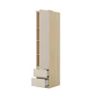 Terra egy ajtós két fiókos szekrény (24LBON95) - lindberg tölgy/sandy beige
