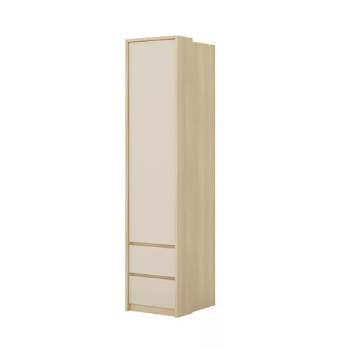 Terra egy ajtós két fiókos szekrény (24LBON95) - lindberg tölgy/sandy beige