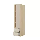 Terra egy ajtós két fiókos szekrény (24LBON95) - lindberg tölgy/sandy beige