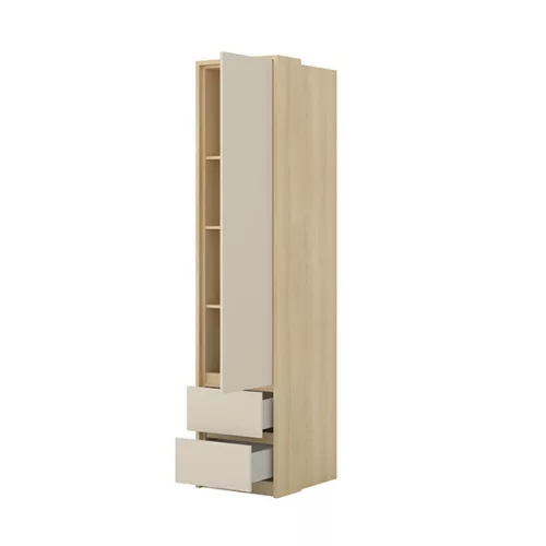 Terra egy ajtós két fiókos szekrény (24LBON95) - lindberg tölgy/sandy beige