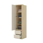 Terra egy ajtós két fiókos szekrény (24LBON95) - lindberg tölgy/sandy beige