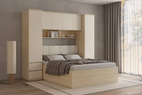 Terra egy ajtós két fiókos szekrény (24LBON95) - lindberg tölgy/sandy beige
