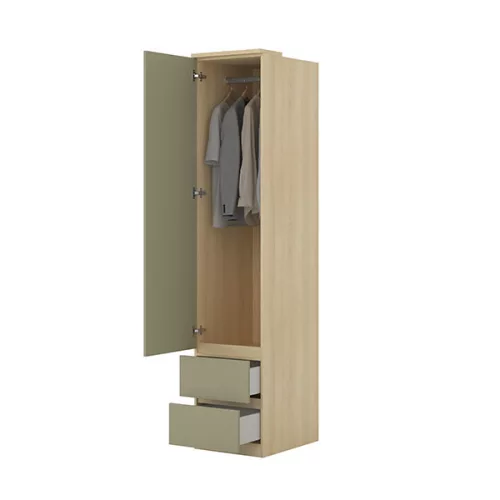 Terra egy ajtós két fiókos szekrény (24LEON95) - lindberg tölgy/eucalyptus
