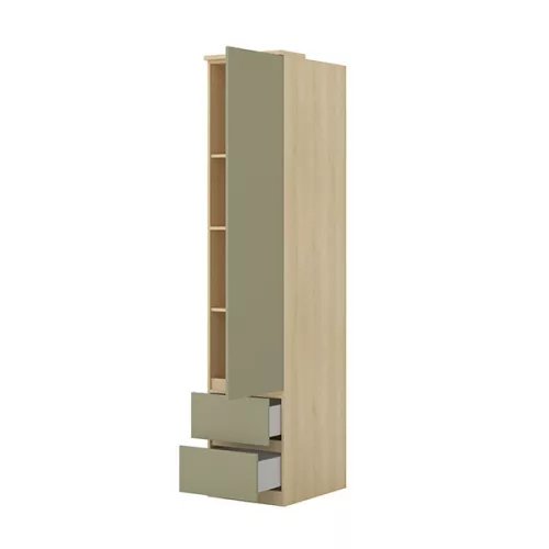 Terra egy ajtós két fiókos szekrény (24LEON95) - lindberg tölgy/eucalyptus