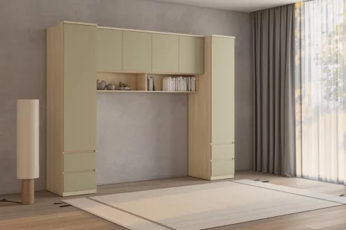 Terra egy ajtós két fiókos szekrény (24LEON95) - lindberg tölgy/eucalyptus