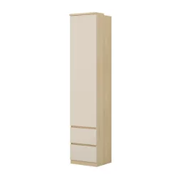   Terra egy ajtós, két fiókos gardróbszekrény (24LBON85) - lindberg tölgy/sandy beige