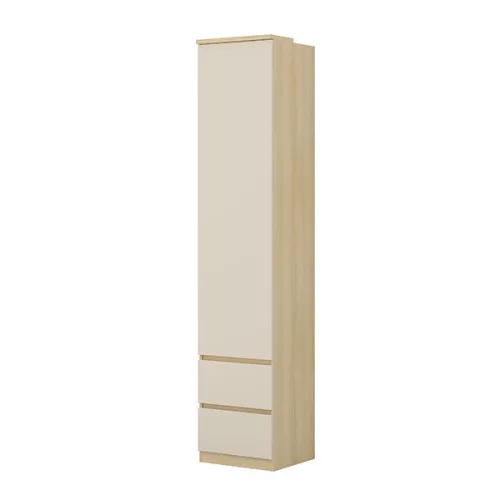 Terra egy ajtós, két fiókos gardróbszekrény (24LBON85) - lindberg tölgy/sandy beige