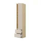 Terra egy ajtós, két fiókos gardróbszekrény (24LBON85) - lindberg tölgy/sandy beige