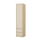 Terra egy ajtós, két fiókos gardróbszekrény (24LBON85) - lindberg tölgy/sandy beige