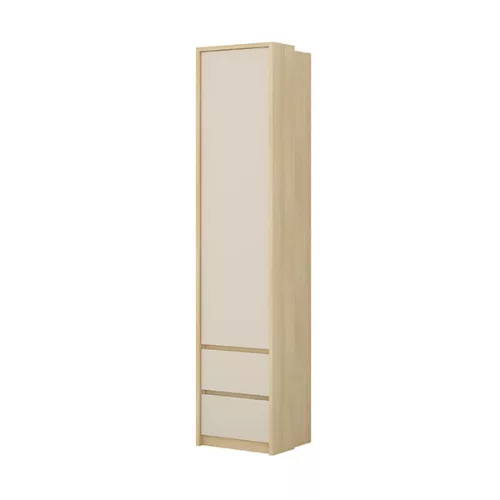 Terra egy ajtós, két fiókos gardróbszekrény (24LBON85) - lindberg tölgy/sandy beige