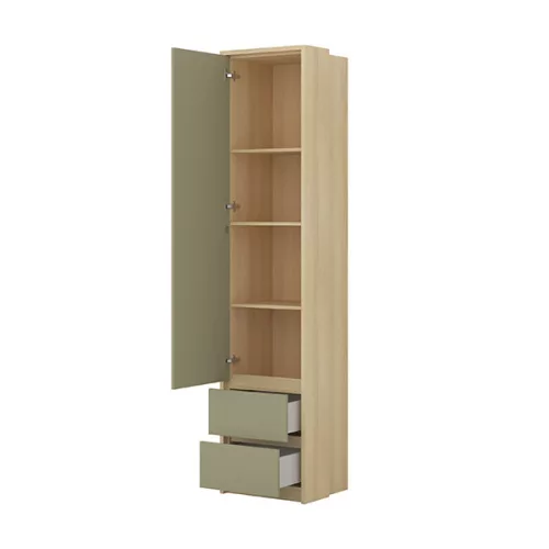 Terra egy ajtós, két fiókos gardróbszekrény (24LEON85) - lindberg tölgy/eucalyptus