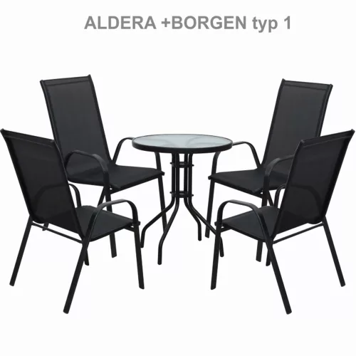 Rakásolható szék, sötétszürke/fekete, ALDERA