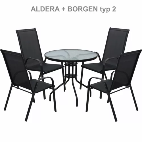 Rakásolható szék, sötétszürke/fekete, ALDERA
