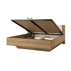   Vertina 160-as gázliftes ágykeret (24DBNH51) - vadtölgy /bézs