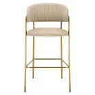 Design bárszék, bézs Velvet szövet/gold króm arany, DASMIN NEW TYP 2