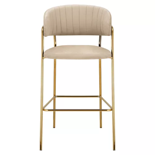 Design bárszék, bézs Velvet szövet/gold króm arany, DASMIN NEW TYP 2