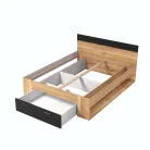 Beta franciaágy keret (160) 22MW1691 - mauvella tölgy/fekete