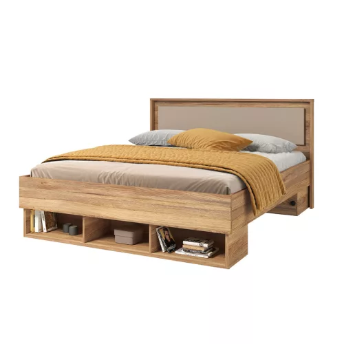 Impressio 160-as ágykeret (24MCNJ31) - mauvella tölgy/congo