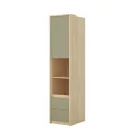 Terra egy ajtós, két fiókos könyvespolc (24LEON94) - lindberg tölgy/sandy beige