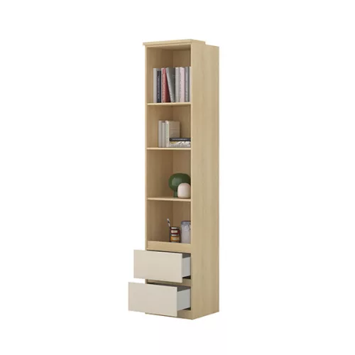 Terra két fiókos könyvespolc (24LBON83) - lindberg tölgy/sandy beige