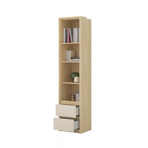 Terra két fiókos könyvespolc (24LBON83) - lindberg tölgy/sandy beige