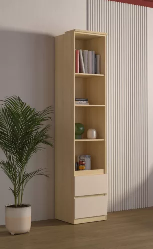 Terra két fiókos könyvespolc (24LBON83) - lindberg tölgy/sandy beige