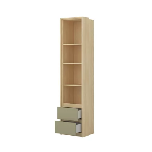 Terra két fiókos könyvespolc (24LEON83) - lindberg tölgy/eucalyptus