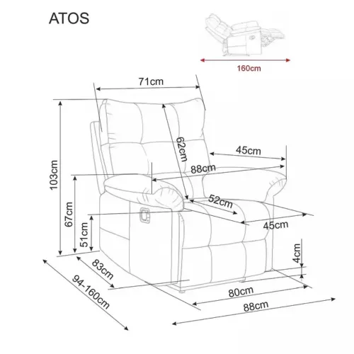 ATOS RAVEN relax fotel (bézs)