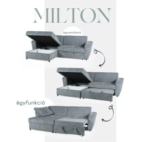 Milton univerzális sarokkanapé - antracit