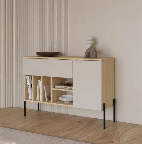 Ore egy ajtós, egy fiókos komód (24LKOG45) - lindberg tölgy/kasmír