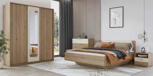 Vertina ágykeret 160 (24DBNH31) - vadtölgy/bézs