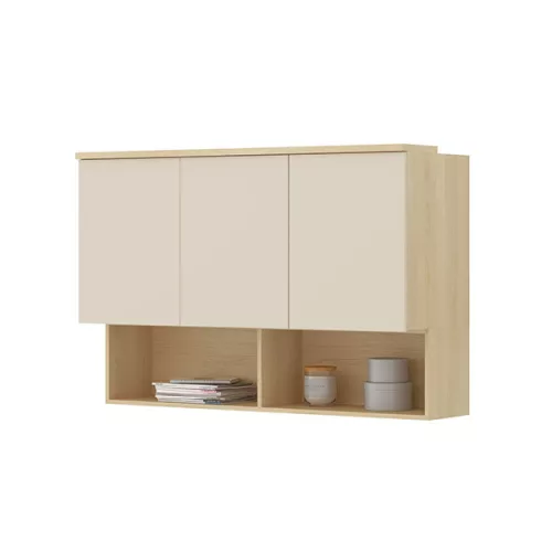 Terra fali szekrény (24LBON11) - lindberg tölgy/ sandy beige