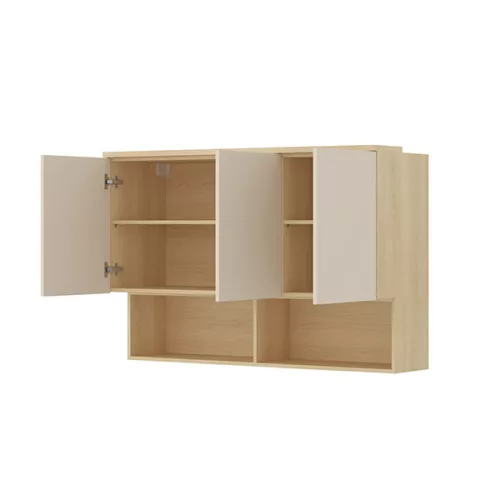 Terra fali szekrény (24LBON11) - lindberg tölgy/ sandy beige