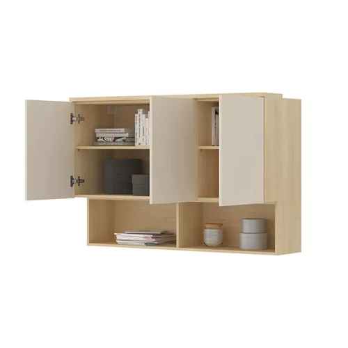 Terra fali szekrény (24LBON11) - lindberg tölgy/ sandy beige