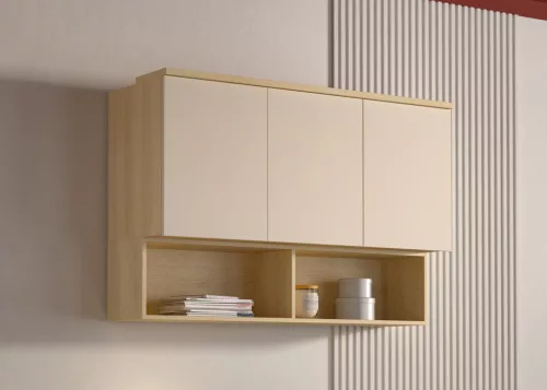 Terra fali szekrény (24LBON11) - lindberg tölgy/ sandy beige