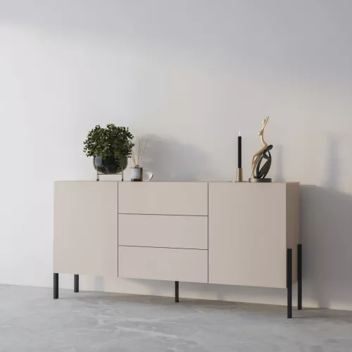 Jukon két ajtós, három fiókos komód 180 (24KSND26) - kasmír