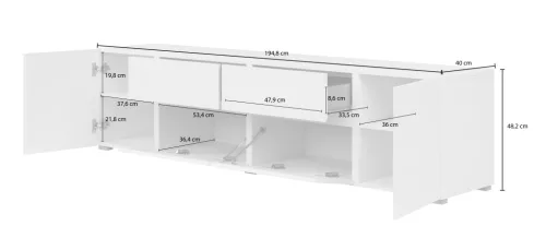 Asymetric TV állvány (2497OA39) - fehér