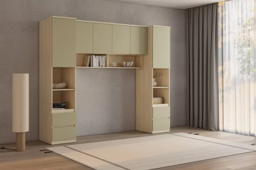 Terra egy ajtós két fiókos könyvespolc (24LEON84) - lindberg tölgy/eucalyptus