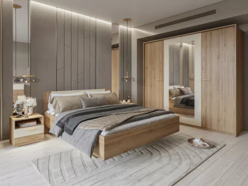 Vertina ágykeret 180 (24DBNH32) - vadtölgy/bézs