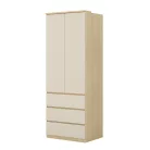 Terra két ajtós, három fiókos gardrób (24LBON68) - lindberg tölgy/sandy beige